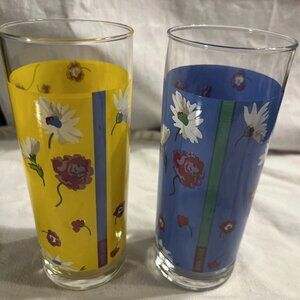 2 Ralph Lauren floral drinking glasses